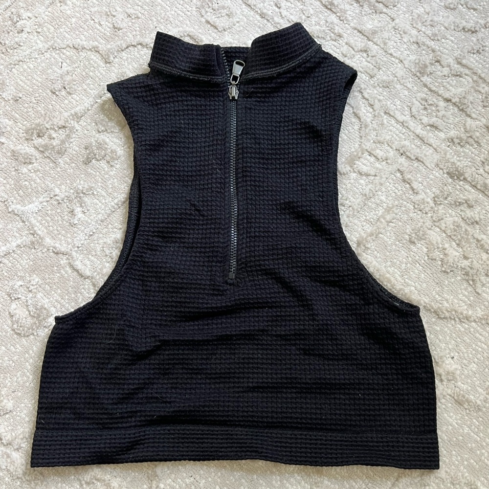 halter zip crop top